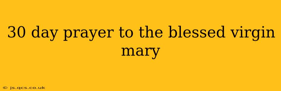 30 day prayer to the blessed virgin mary