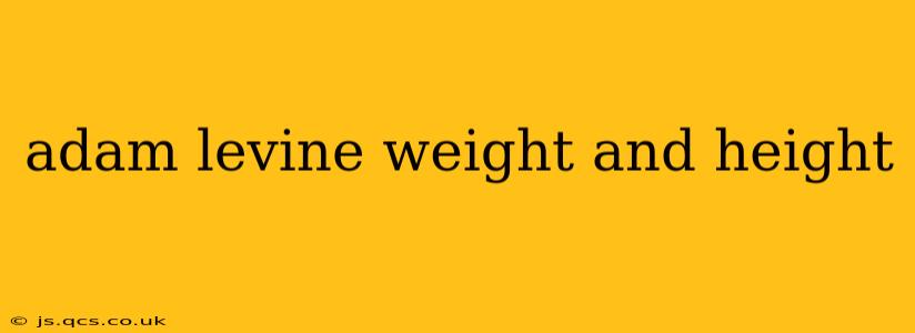 adam levine weight and height