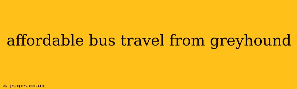 affordable bus travel from greyhound