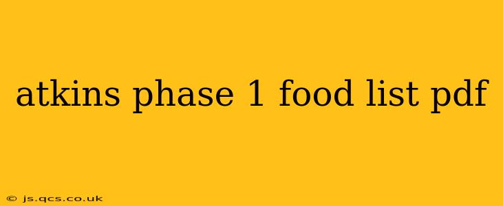 atkins phase 1 food list pdf