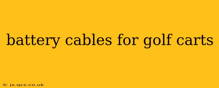 battery cables for golf carts