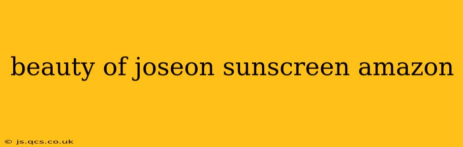 beauty of joseon sunscreen amazon
