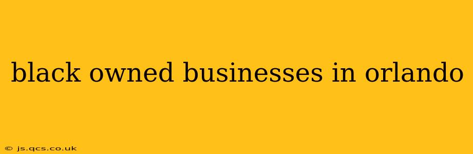 black owned businesses in orlando