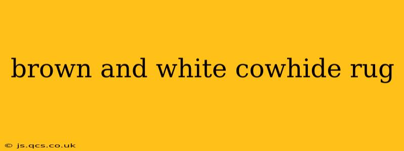 brown and white cowhide rug