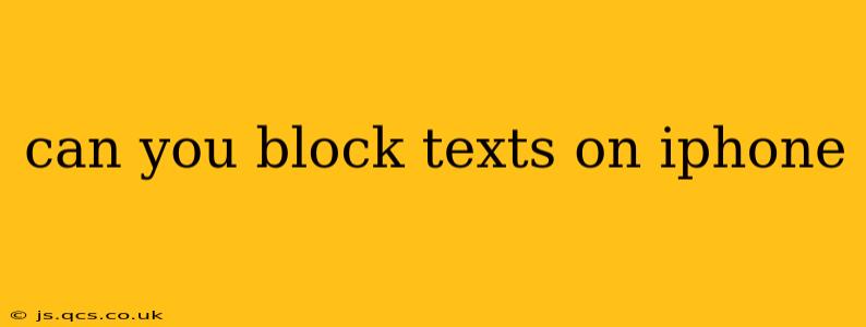 can you block texts on iphone