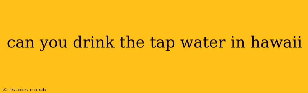 can you drink the tap water in hawaii