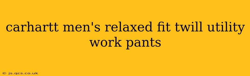 carhartt men's relaxed fit twill utility work pants
