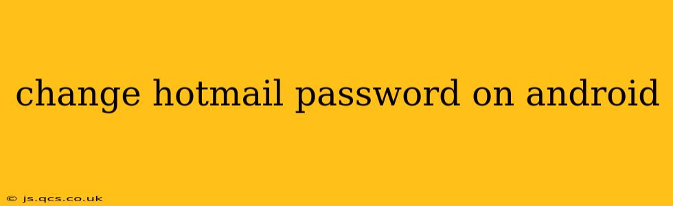 change hotmail password on android