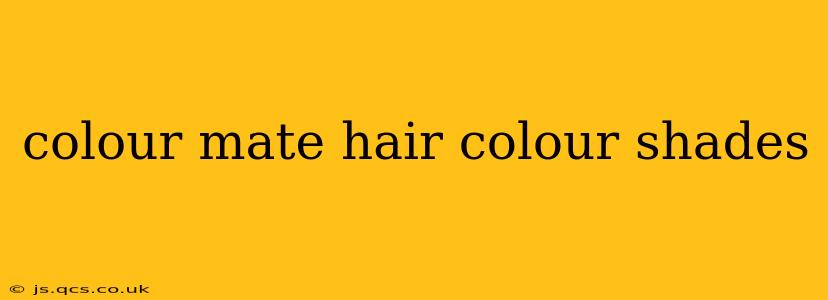 colour mate hair colour shades