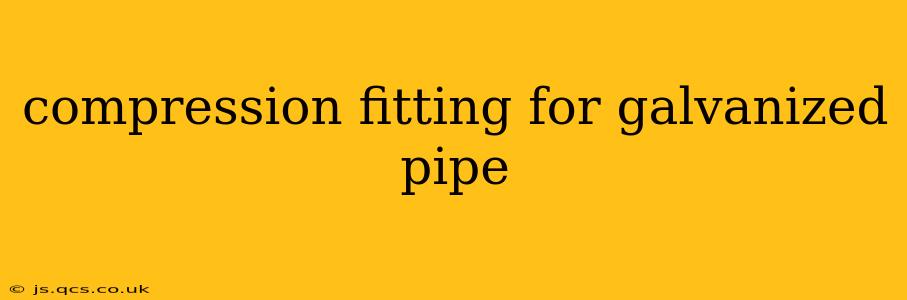 compression fitting for galvanized pipe