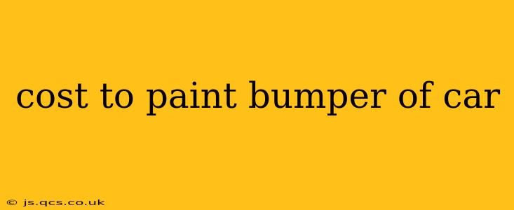 cost to paint bumper of car