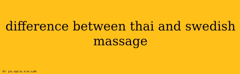 difference between thai and swedish massage