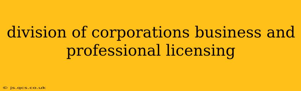 division of corporations business and professional licensing