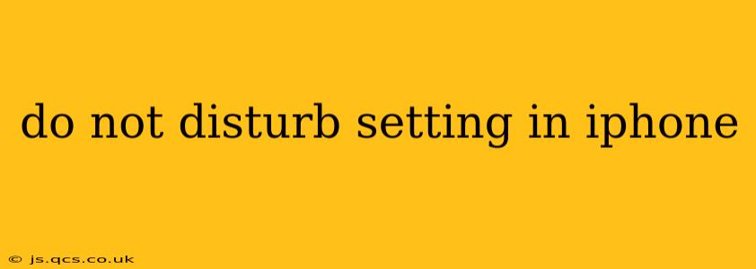 do not disturb setting in iphone