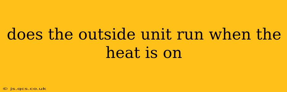 does the outside unit run when the heat is on