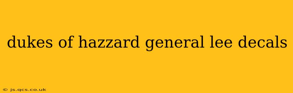 dukes of hazzard general lee decals