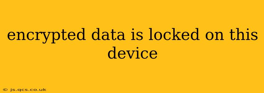 encrypted data is locked on this device
