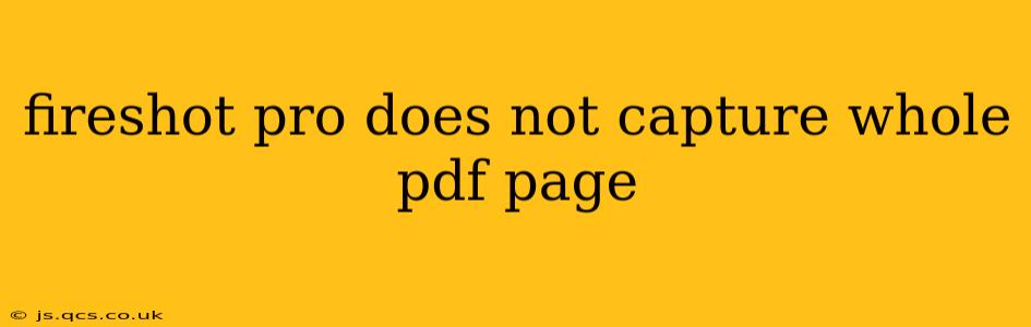 fireshot pro does not capture whole pdf page
