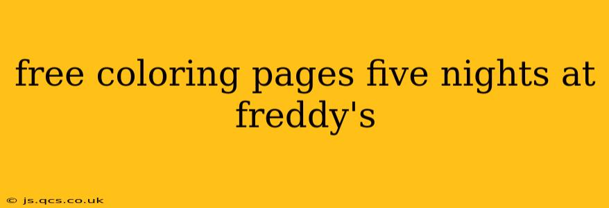 free coloring pages five nights at freddy's