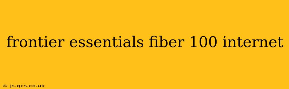 frontier essentials fiber 100 internet