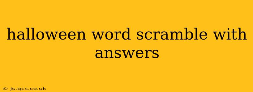 halloween word scramble with answers