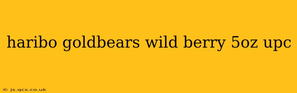 haribo goldbears wild berry 5oz upc
