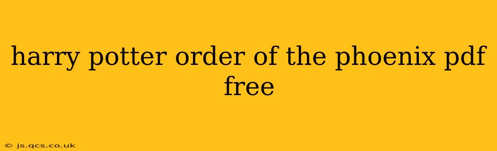 harry potter order of the phoenix pdf free