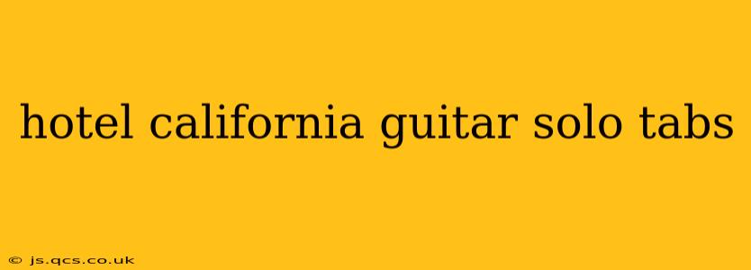 hotel california guitar solo tabs