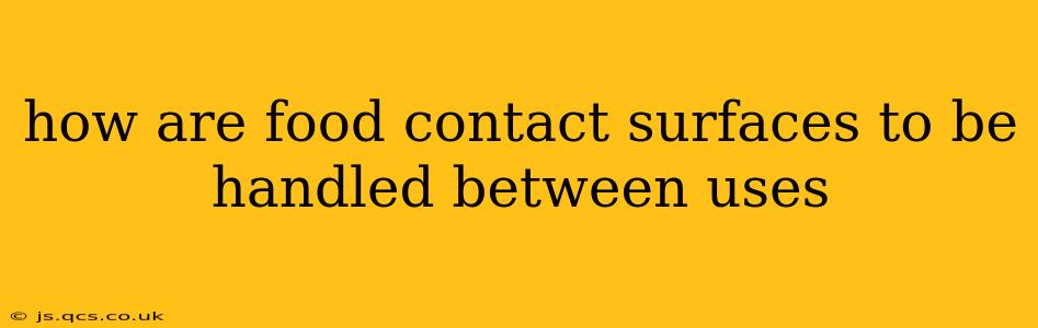 how are food contact surfaces to be handled between uses