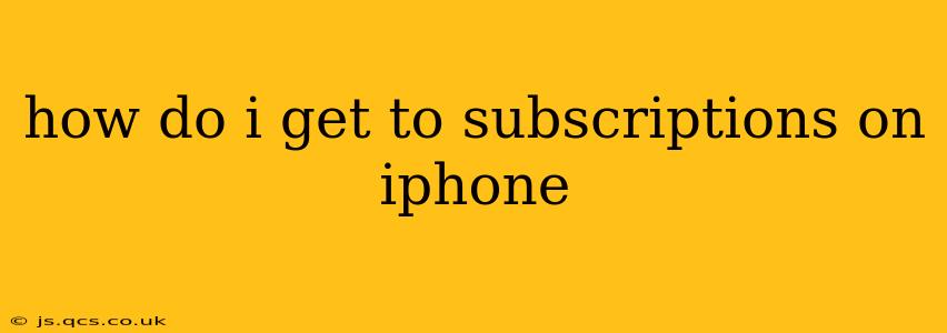 how do i get to subscriptions on iphone