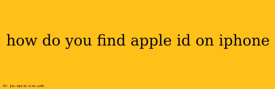 how do you find apple id on iphone