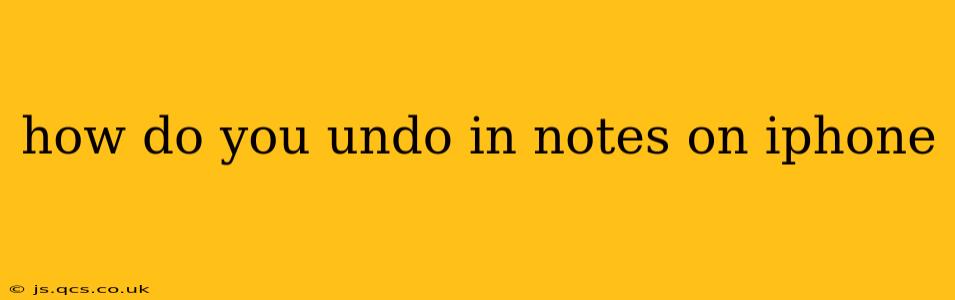 how do you undo in notes on iphone