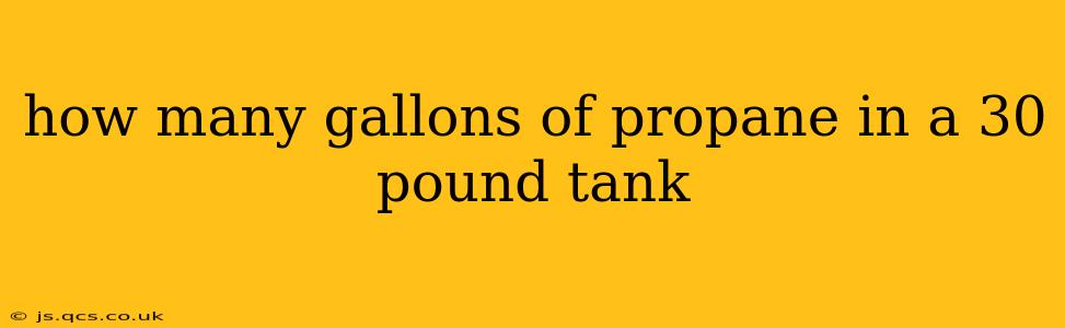 how many gallons of propane in a 30 pound tank
