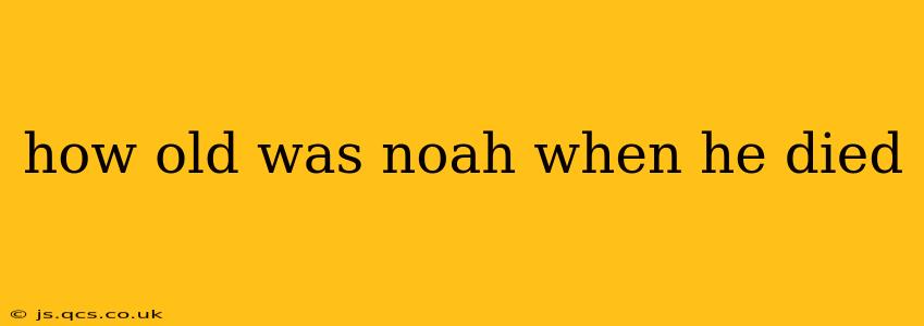 how old was noah when he died