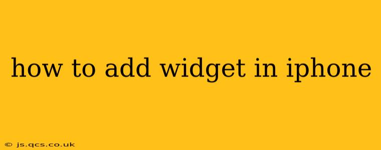 how to add widget in iphone