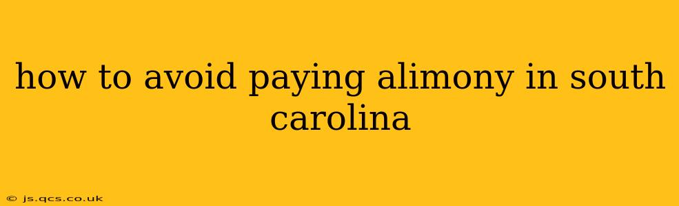 how to avoid paying alimony in south carolina