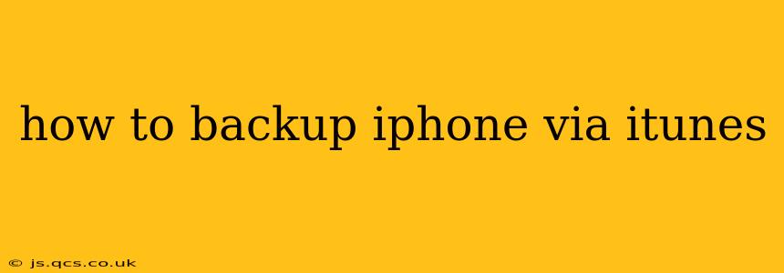 how to backup iphone via itunes