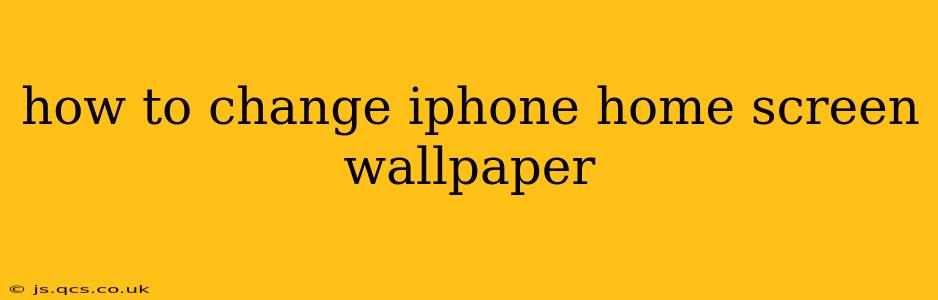 how to change iphone home screen wallpaper