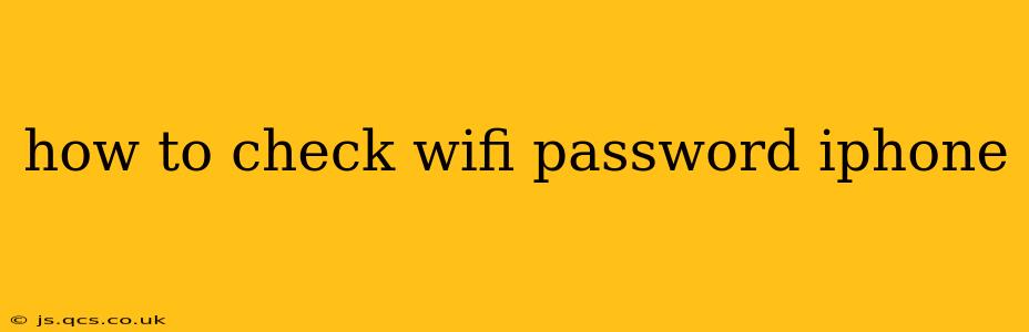 how to check wifi password iphone