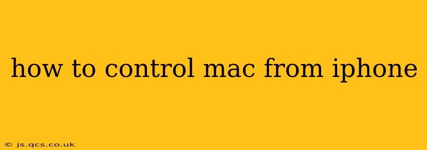 how to control mac from iphone