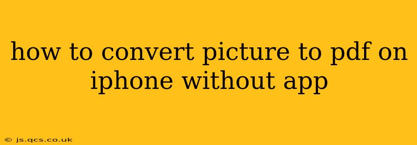how to convert picture to pdf on iphone without app