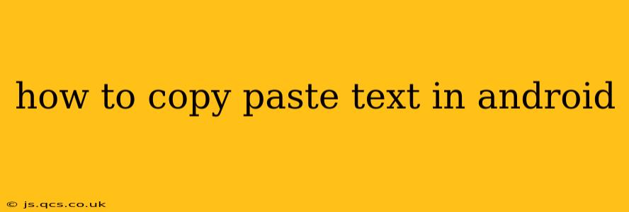 how to copy paste text in android
