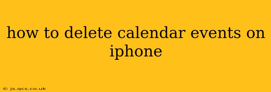 how to delete calendar events on iphone