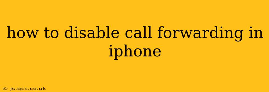how to disable call forwarding in iphone