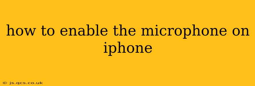 how to enable the microphone on iphone