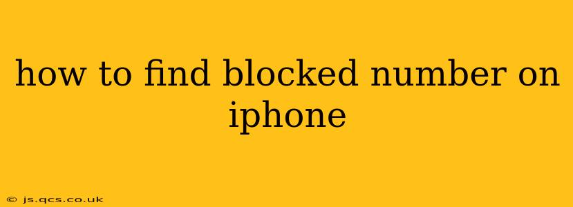 how to find blocked number on iphone