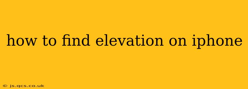 how to find elevation on iphone