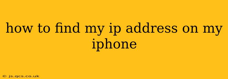 how to find my ip address on my iphone