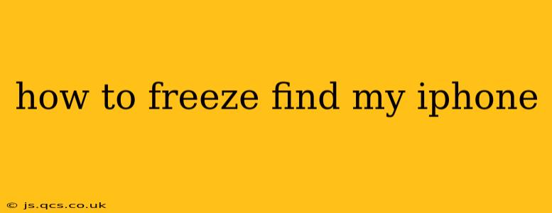 how to freeze find my iphone