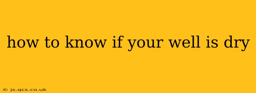 how to know if your well is dry